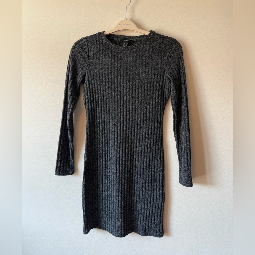 Ribbed Gray Dress